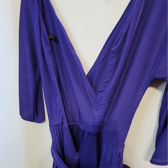 BcbgMaxAzria Perisan Blue Cruz V-Neck Dress Pleated Size XS - Picture 11 of 13